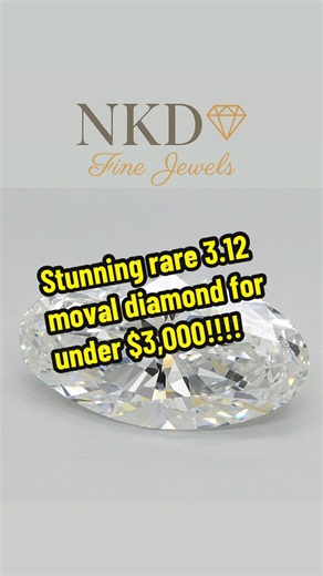 ✨ Meet the MOVAL moment ✨ This 3.12 carat moval diamond is the perfect hybrid of marquise elegance and oval softness. Elongated, flattering, and seriously unique. If you love a longer, slimming look on the finger, this shape is a dream 🤍 💎 3.12 CT 💎 E color 💎 VVS2 clarity Retail value is over $9,000, but because NKD does things differently, your price is only $2,990 Set it as a statement engagement ring, a chic necklace, or something completely custom. This shape is rare, versatile, and made