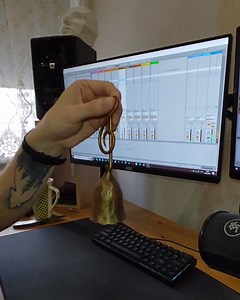 Handmade Hand-Forged Old Style Decorative Steel Bell Vibrant Sound Perfect Authentic Gift for Home or Office Accessory Design (Treble Clef)