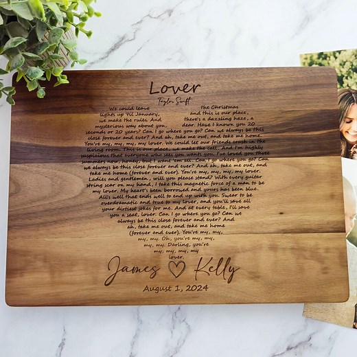 Personalized Engraved Heart Song Lyrics Wall Art Wood Boards - Custom Gift for Couples, Weddings, Anniversaries, First Song, Home Decor - Etsy