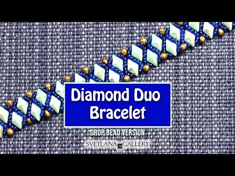 Beaded bracelet tutorial | Diamond Duo and Drop beads