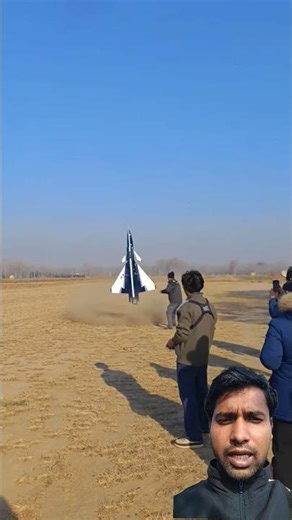 The vertical landing process of a remote controlled aircraft