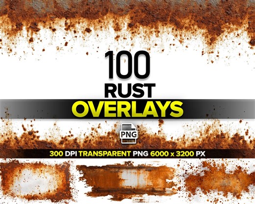 100 Rust Grunge Overlays, Light Brown Grungy Rust, Distressed Rough Textures, Red Rust Frames, Digital Download - Etsy