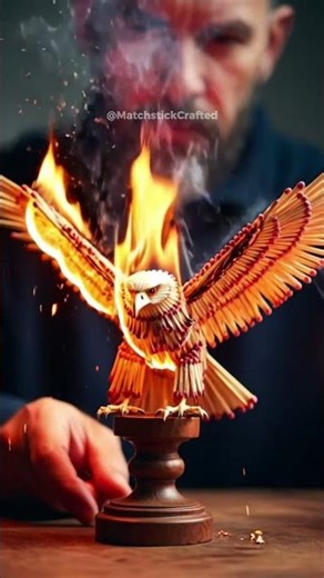 Eagle Matchstick Art - Amazing Fire Challenge #shorts