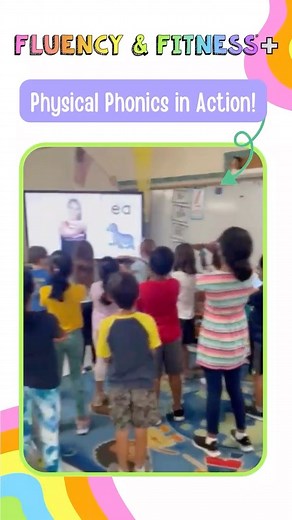 Have you heard about our Physical Phonics games?? Help your students break down sounds and syllables in a way that’s really memorable by applying them to movement! Physical Phonics allows kids to get up and move and apply that movement to learning phonics concepts in a way that leads to higher retention rates. Learn more about Physical Phonics and allllll of our other games at fluencyandfitness.com 🥳 | Fluency & Fitness