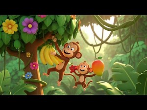 Counting Bananas with Monkeys | Fun Counting Song for Kids