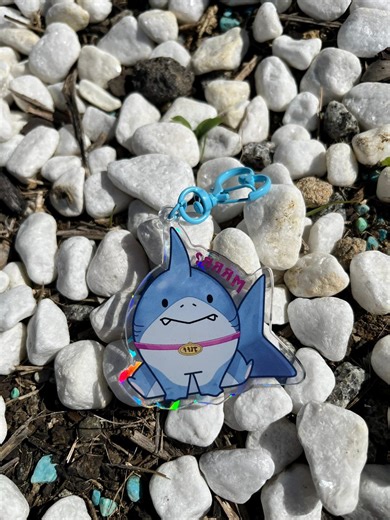 Jeff the Land Shark Keychain Holographic - Etsy