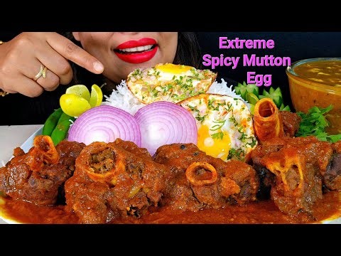 ASMR:Extreme Spicy Mutton+Mashkalai Dal+Egg‼ZAKIA-SPICY ASMR