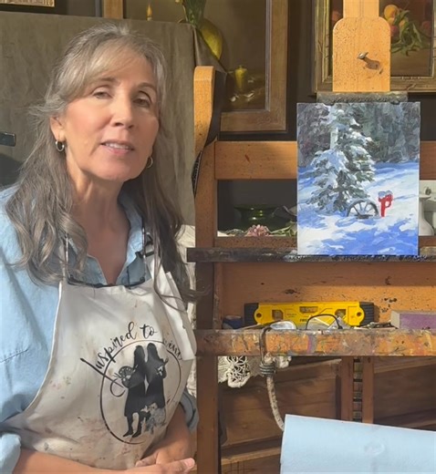 5K views · 213 reactions | Our winter landscape lesson will be available in just a few days so get your paintbrushes ready @inspired | Elizabeth Robbins Art | Facebook