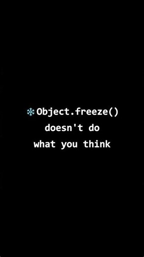 JavaScript Challenge #32 — Object.freeze() Trick ❄️