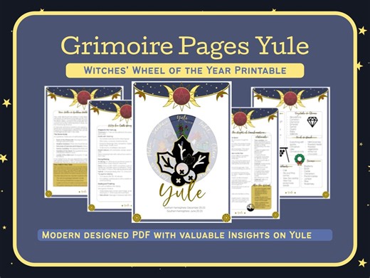 Witches’ Wheel of the Year Printable: YULE | Witch Festival PDF for Self-printing | Yule Ritual - Yule Altar Ideas - Witch Sabbat - Etsy