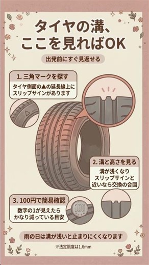 🚗 タイヤの溝、なんとなく見て終わっていませんか。