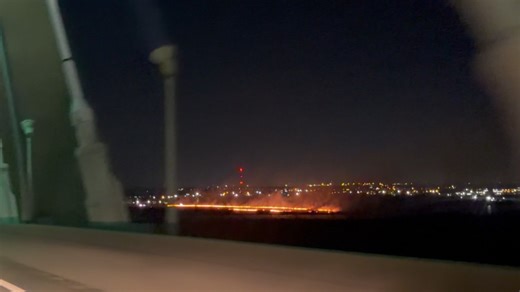 Video: Line of fire seen from Ravenel Bridge late Wednesday night