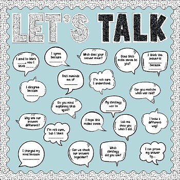 Math Talk Bulletin Board | Accountable Talk Posters | Student Discussion Stems