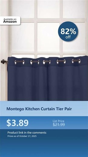 Montego Kitchen Curtain Tier Pair