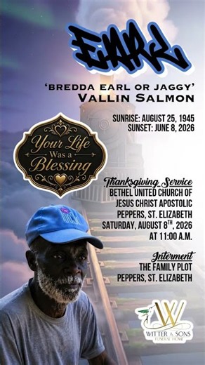 Earl Vallin Salmon: Your Life Was A Blessing
