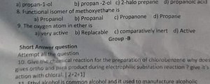 a) propan-1-olb) propan-2-olc) 2-halo prepaned) propanoic ac... | Filo