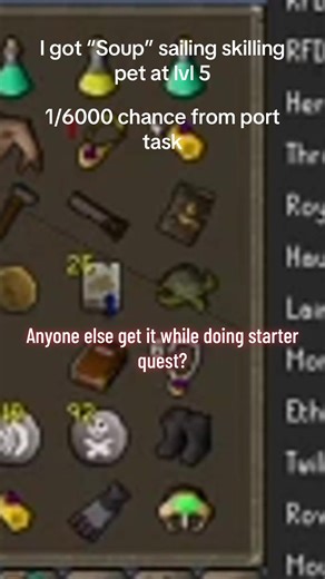 Insane 1/6000 chance #sailing #osrs #pet