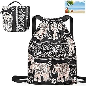 Drawstring Foldable Large Capacity Dry-Wet Separation Travel Sports Backpack,Foldable Drawstring Backpack for Travel (N)