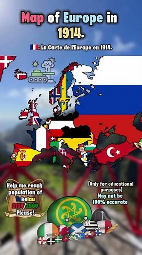 Map of Europe in 1914. #map #1914