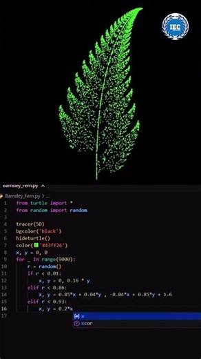 Cách dân IT vẽ lá cây bằng Python #reels #coding #hoclaptrinh #hocmienphi #ieceducation