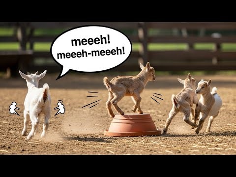 Tiny Goat Playing with together Cute Goat baby 🐐❤️ Real Life Wholesome Moment