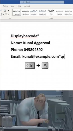 How to create qr code in ms word 😱 #msword #office #document