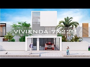 Plano de Casa de 7x22 | Diseño Moderno