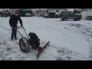 Montgomery-Wards Hoe-Trac Garden Tractor: Plowing Snow