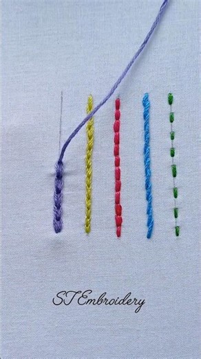 Simple Chain stitch tutorial #embroidery #stitch #chainstich