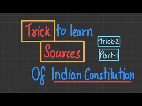 (V-2) Trick to learn Sources of Indian constitution (P1) l Versatile l Polity tips & tricks