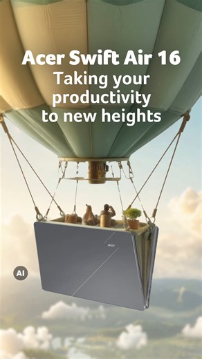Taking productivity to new heights 🎈 Meet the Acer Swift Air 16, so lightweight, it’s ready to go wherever you are.