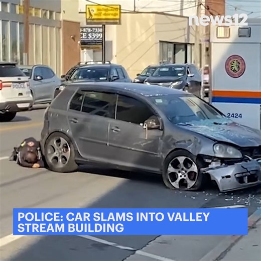21K views · 66 reactions | CAR INTO BUILDING: New video shows the scene after a car went into a building in Valley Stream. https://longisland.news12.com/police-car-slams-into-valley-stream-building | News 12 Long Island | Facebook