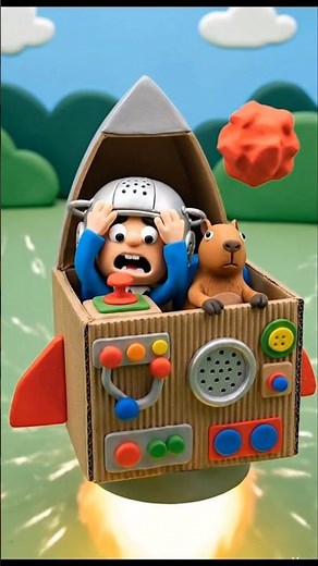 The Cardboard Rocket #clayanimation