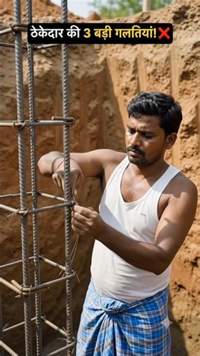 🤔 फुटिंग की जाली में ये गलती मत करना! ❌ #civilengineering #constructiontips #shorts #foundation