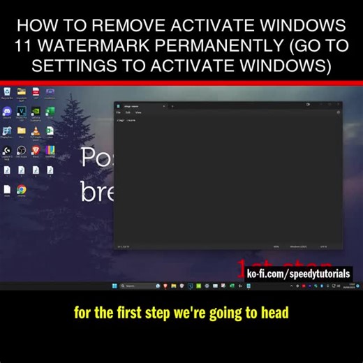 Speedy Tutorials on Instagram: "How To Remove Activate Windows 11 Watermark Permanently (Go to Settings to Activate Windows) 💻 Donate, browse my shop, or if you need help get a custom tutorial → Link in my bio! https://linktr.ee/speedytutorials #computer #windows11 #windows11 #tech #windows10 #laptop #computertips #laptoptips #technology #pctipsandtricks #shorts #reelindia #reels #pctips #india"