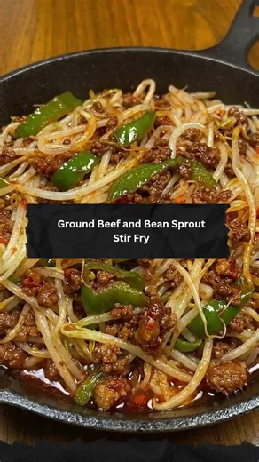 Ground Beef and Bean Sprout Stir Fry — Quick Weeknight Meal