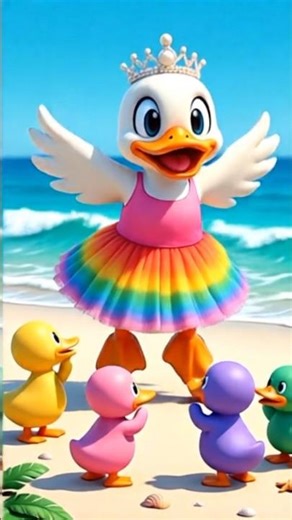 Dancing Duck Family on the Beach 🌊🎶 | 3D Animation Shorts