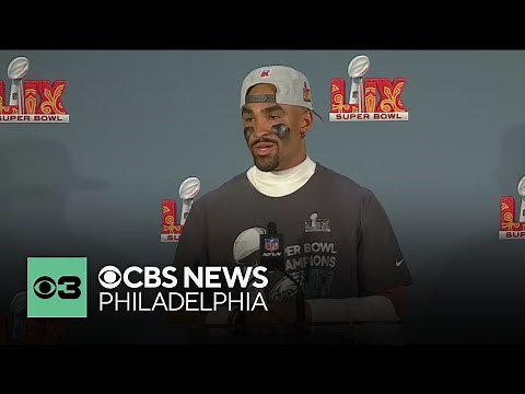 Philadelphia Eagles QB Jalen Hurts press conference after Super Bowl win over Chiefs