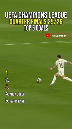 UCL Quarter-Finals 25/26 | Top 5 Goals 🔥