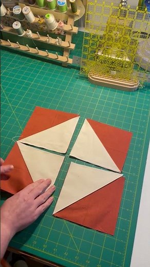 Piecing process for Cathedral Window quilt blocks