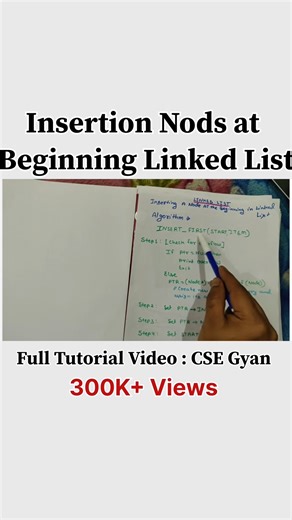 Learn Insertion at Beginning of Linked List in a simple and easy way 🚀