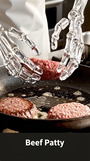 A Skeleton Chef Cooks the Perfect American Beef Burger 🍔