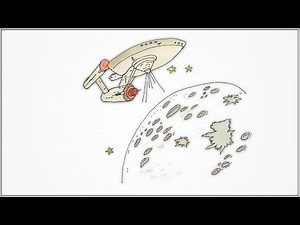 How to draw a star trek space ship uss enterprise NCC 1701 scanning surface of a planet