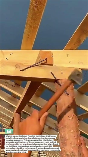 Smart Roof Framing Support Trick #Carpentry #Roofing #Construction