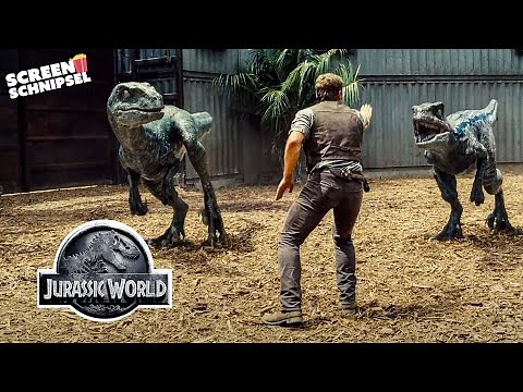 Owen Grady rettet Kind vor Velociraptoren | Chris Pratt | Jurassic World | Screen Schnipsel
