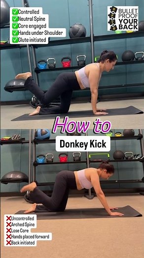 How to Donkey Kick?An exercise to Strengthen Glute and Core, improve posture & reduce back pain!