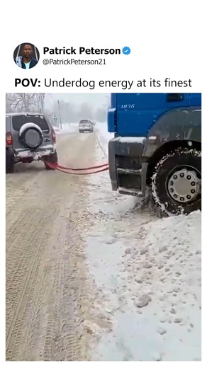 The truck’s wheels spin helplessly — but the compact car comes in clutch #fblifestyle | Patrick Peterson