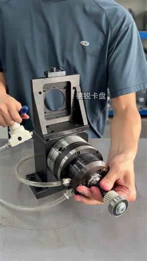 JAC-15 pneumatic chuck integrated with DR-25 small high-speed spindle #chuck