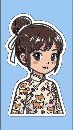 Easy Anime Girl Drawing: Qipao & Shiba Inu!