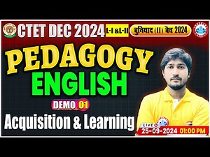 CTET English Paper 1 & 2 Demo 1 | Acquisition & Learning | English Pedagogy For CTET Classes 2024